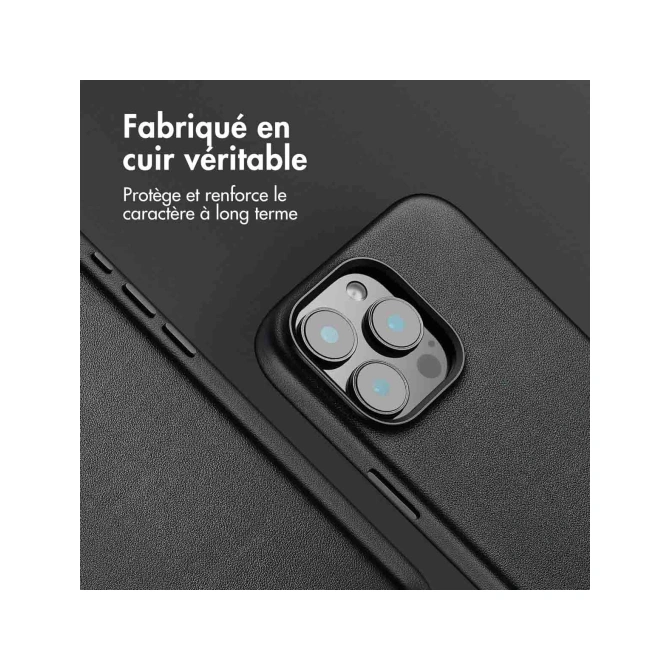 Accezz MagSafe Leather Backcover Apple iPhone 16 Pro Max - Onyx Black