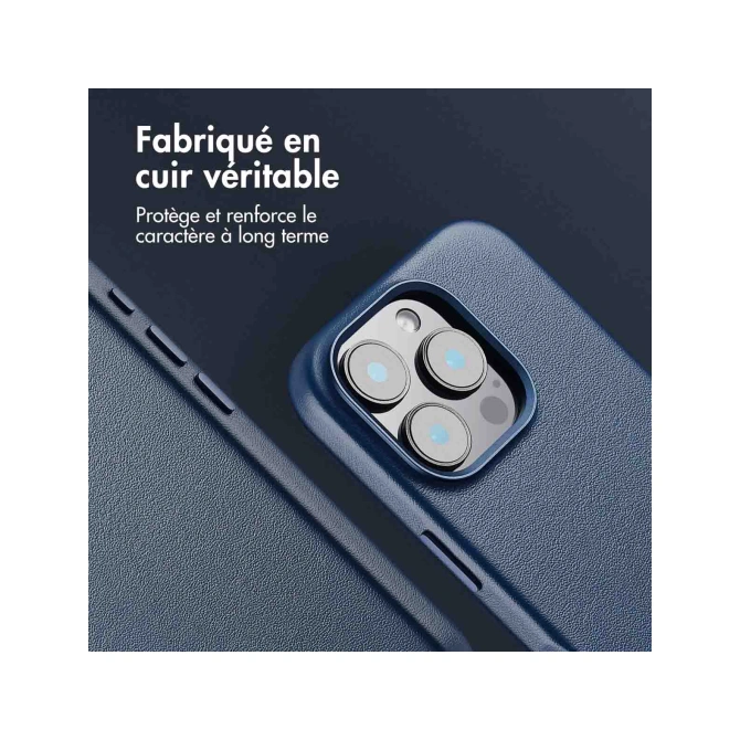 Accezz MagSafe Leather Backcover Apple iPhone 16 Pro - Nightfall Blue