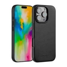 Accezz MagSafe Leather Backcover Apple iPhone 16 Pro - Onyx Black