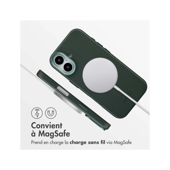 Accezz MagSafe Leather Backcover Apple iPhone 17 - Cedar Green