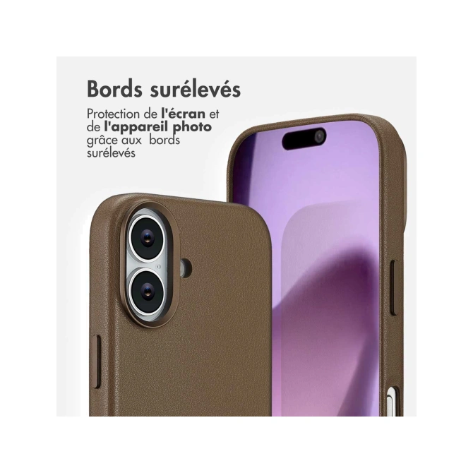 Accezz MagSafe Leather Backcover Apple iPhone 17 - Coffee Brown