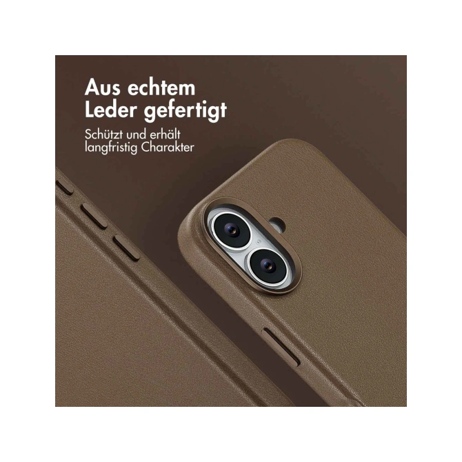 Accezz MagSafe Leather Backcover Apple iPhone 17 - Coffee Brown