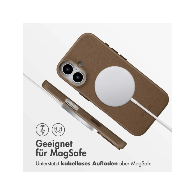 Accezz MagSafe Leather Backcover Apple iPhone 17 - Coffee Brown