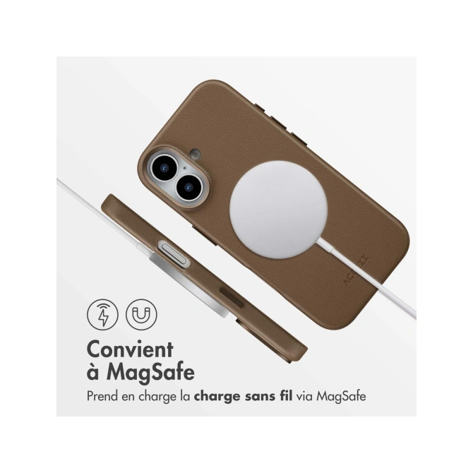 Accezz MagSafe Leather Backcover Apple iPhone 17 - Coffee Brown