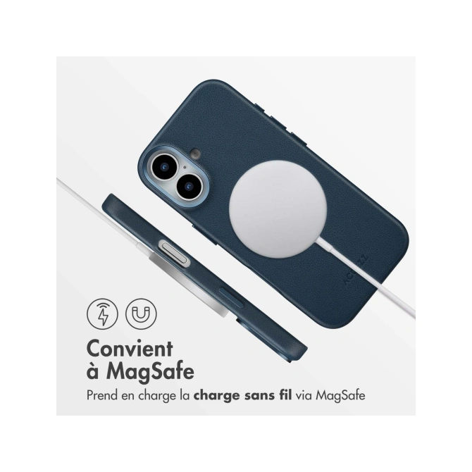 Accezz MagSafe Leather Backcover Apple iPhone 17 - Nightfall Blue
