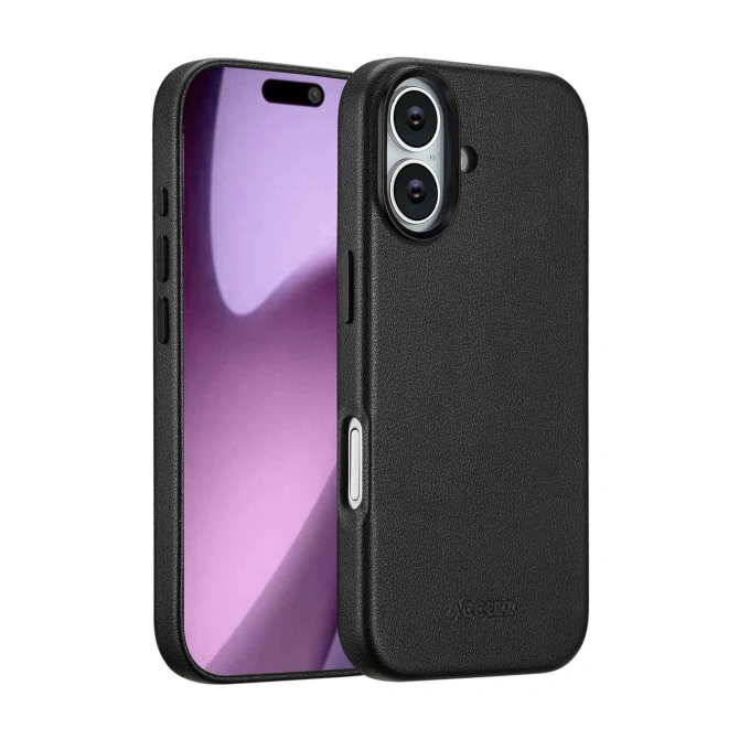 Accezz MagSafe Leather Backcover Apple iPhone 17 - Onyx Black
