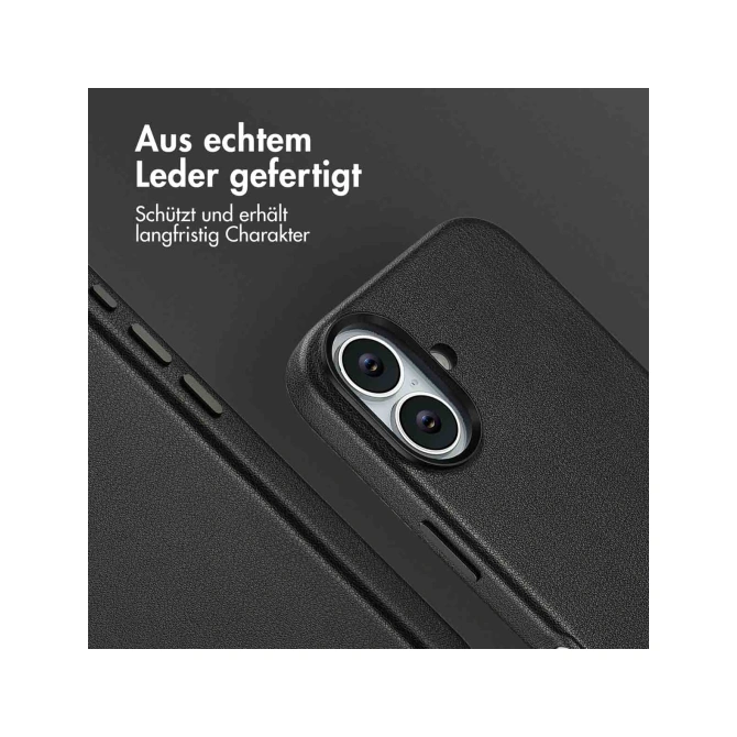 Accezz MagSafe Leather Backcover Apple iPhone 17 - Onyx Black