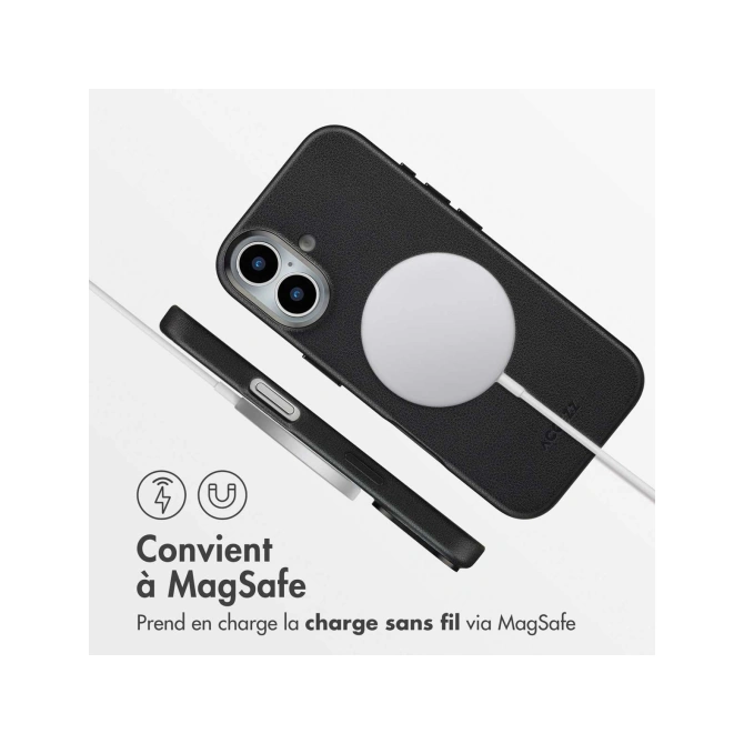 Accezz MagSafe Leather Backcover Apple iPhone 17 - Onyx Black
