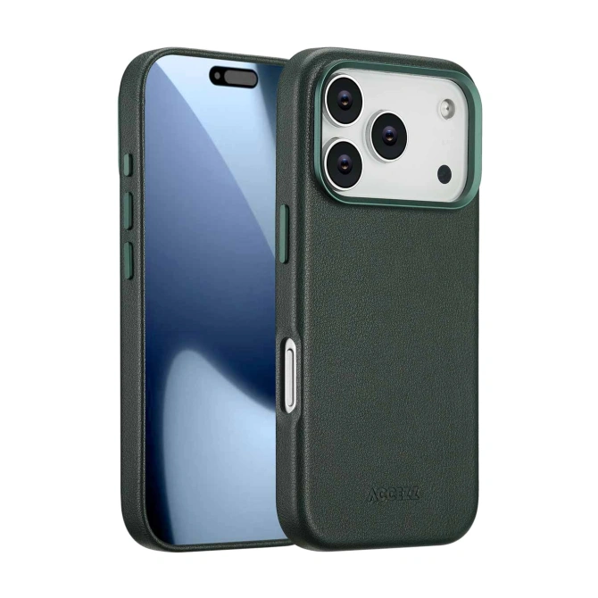 Accezz MagSafe Leather Backcover Apple iPhone 17 Pro - Cedar Green