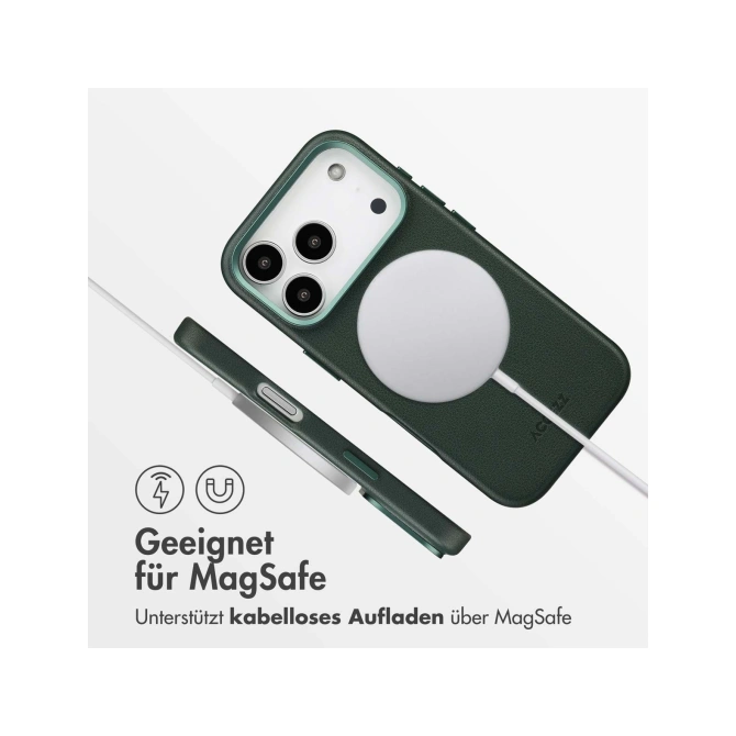 Accezz MagSafe Leather Backcover Apple iPhone 17 Pro - Cedar Green