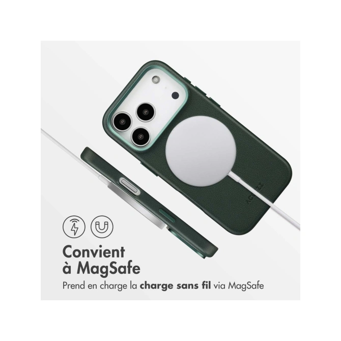 Accezz MagSafe Leather Backcover Apple iPhone 17 Pro - Cedar Green