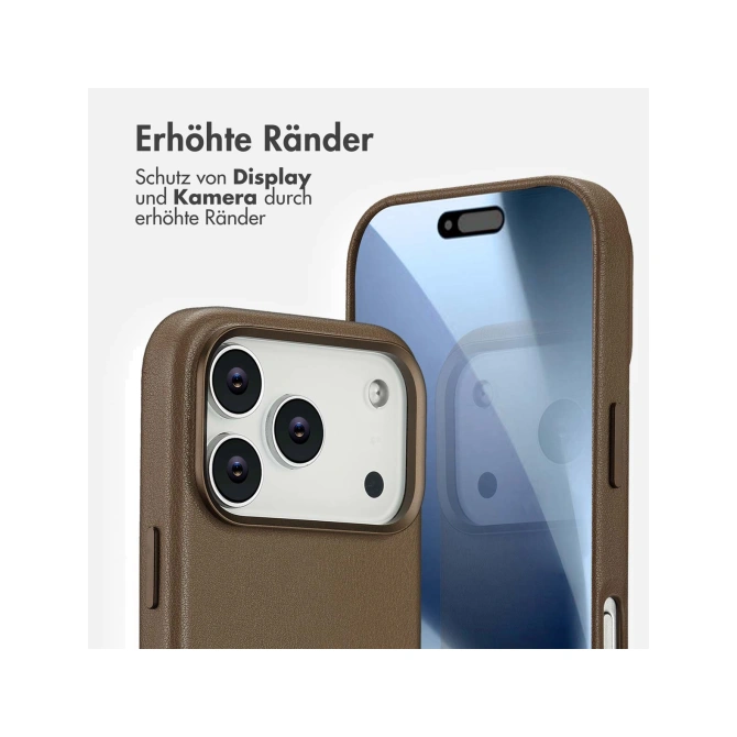 Accezz MagSafe Leather Backcover Apple iPhone 17 Pro - Coffee Brown