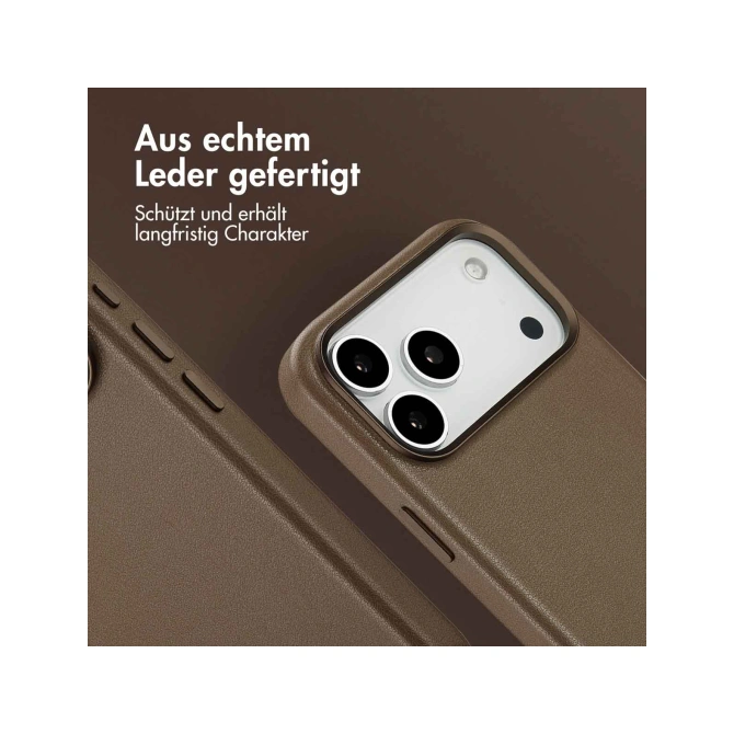 Accezz MagSafe Leather Backcover Apple iPhone 17 Pro Max - Coffee Brown