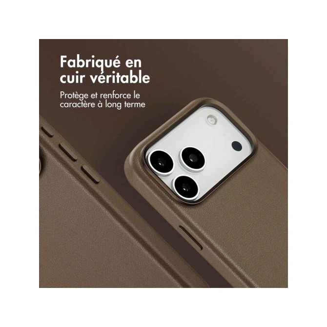 Accezz MagSafe Leather Backcover Apple iPhone 17 Pro Max - Coffee Brown