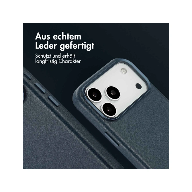 Accezz MagSafe Leather Backcover Apple iPhone 17 Pro Max - Nightfall Blue