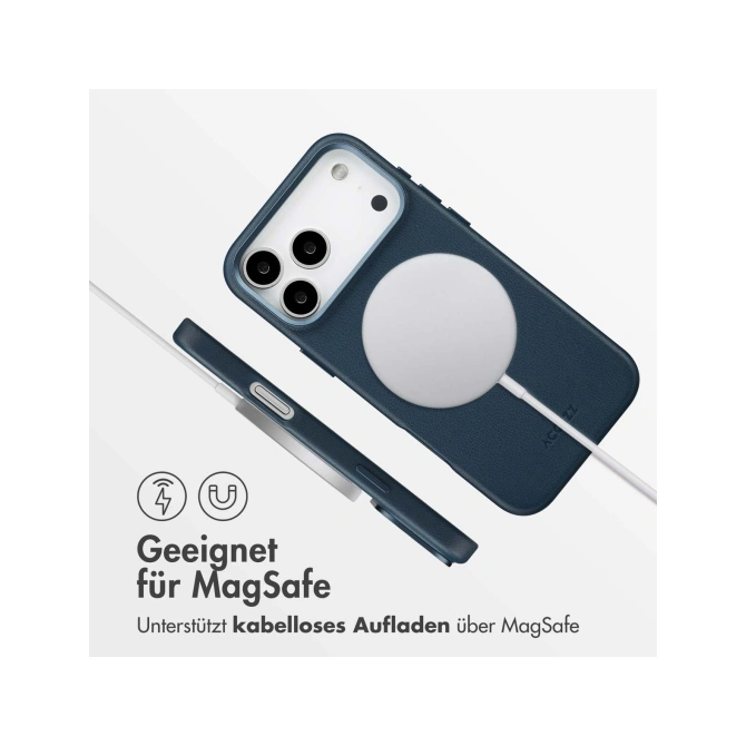Accezz MagSafe Leather Backcover Apple iPhone 17 Pro Max - Nightfall Blue