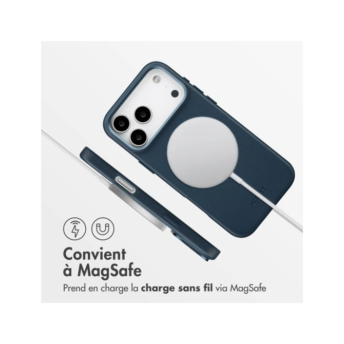 Accezz MagSafe Leather Backcover Apple iPhone 17 Pro Max - Nightfall Blue
