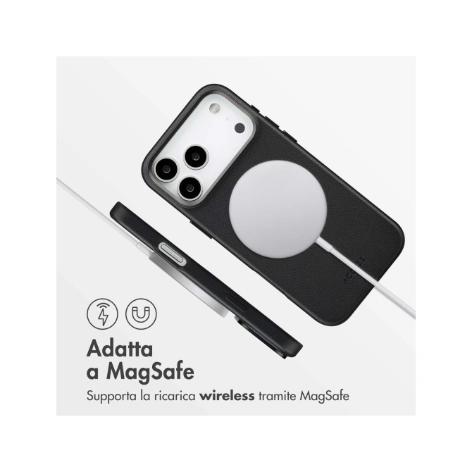 Accezz MagSafe Leather Backcover Apple iPhone 17 Pro Max - Onyx Black