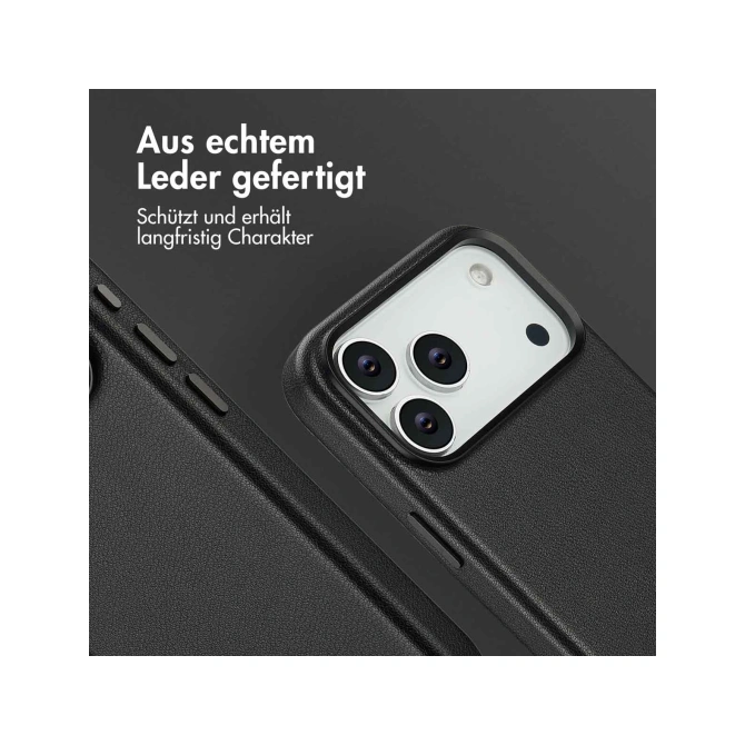 Accezz MagSafe Leather Backcover Apple iPhone 17 Pro Max - Onyx Black