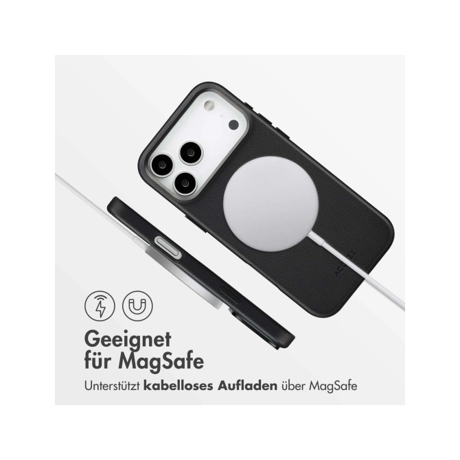 Accezz MagSafe Leather Backcover Apple iPhone 17 Pro Max - Onyx Black
