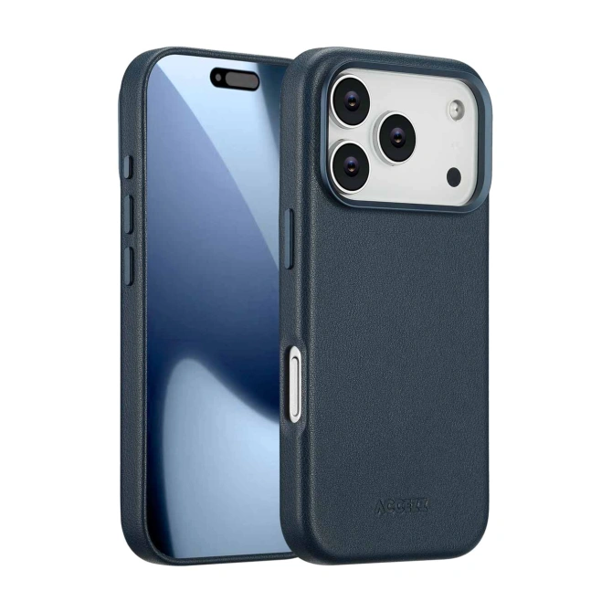 Accezz MagSafe Leather Backcover Apple iPhone 17 Pro - Nightfall Blue