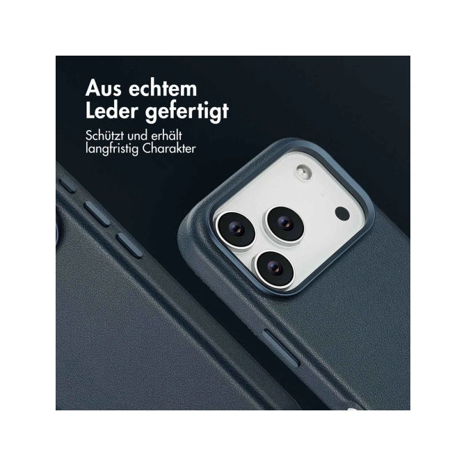 Accezz MagSafe Leather Backcover Apple iPhone 17 Pro - Nightfall Blue