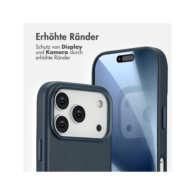 Accezz MagSafe Leather Backcover Apple iPhone 17 Pro - Nightfall Blue