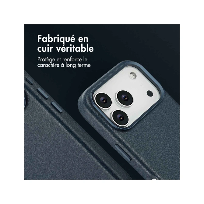 Accezz MagSafe Leather Backcover Apple iPhone 17 Pro - Nightfall Blue