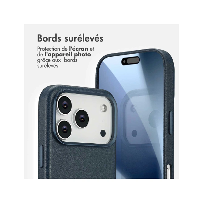 Accezz MagSafe Leather Backcover Apple iPhone 17 Pro - Nightfall Blue