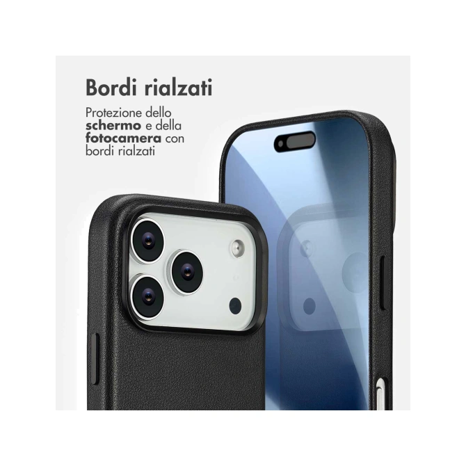 Accezz MagSafe Leather Backcover Apple iPhone 17 Pro - Onyx Black