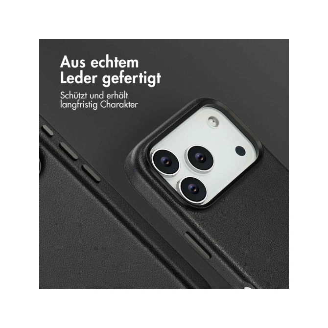 Accezz MagSafe Leather Backcover Apple iPhone 17 Pro - Onyx Black