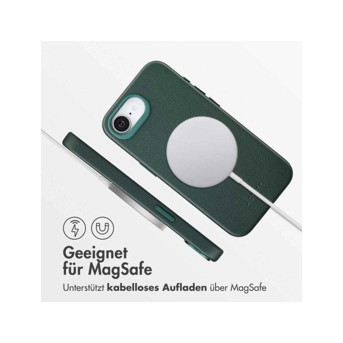 Accezz MagSafe Leather Backcover Apple iPhone 17e / 16e - Cedar Green