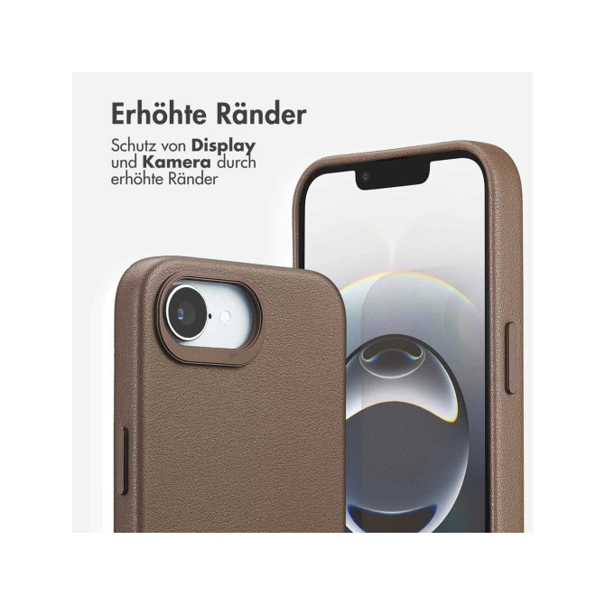 Accezz MagSafe Leather Backcover Apple iPhone 17e / 16e - Coffee Brown