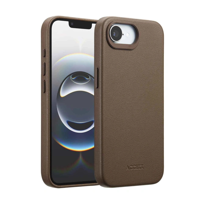 Accezz MagSafe Leather Backcover Apple iPhone 17e / 16e - Coffee Brown