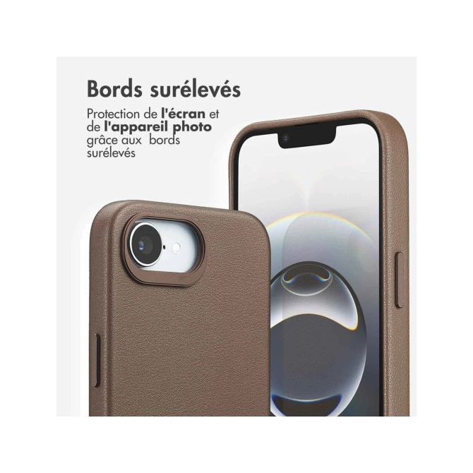 Accezz MagSafe Leather Backcover Apple iPhone 17e / 16e - Coffee Brown