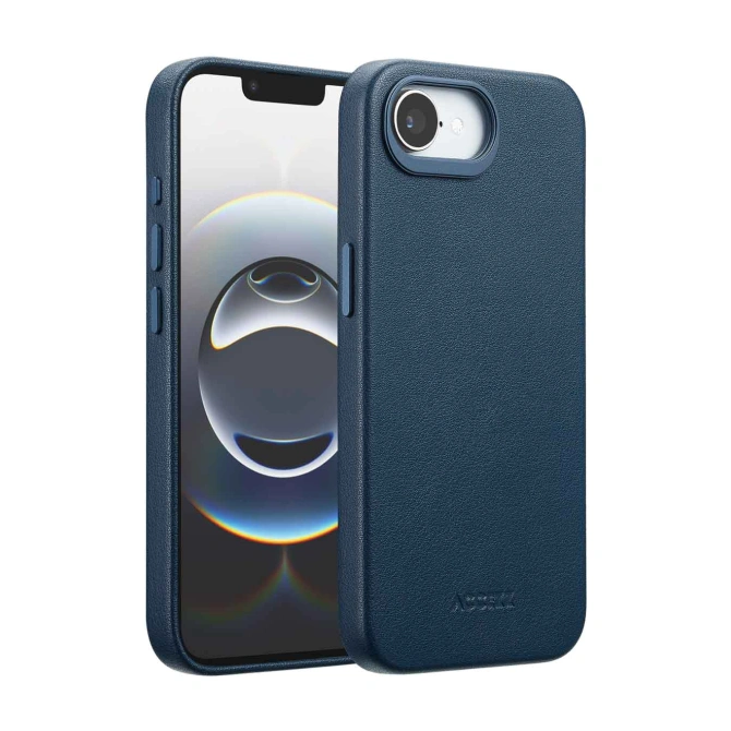 Accezz MagSafe Leather Backcover Apple iPhone 17e / 16e - Nightfall Blue