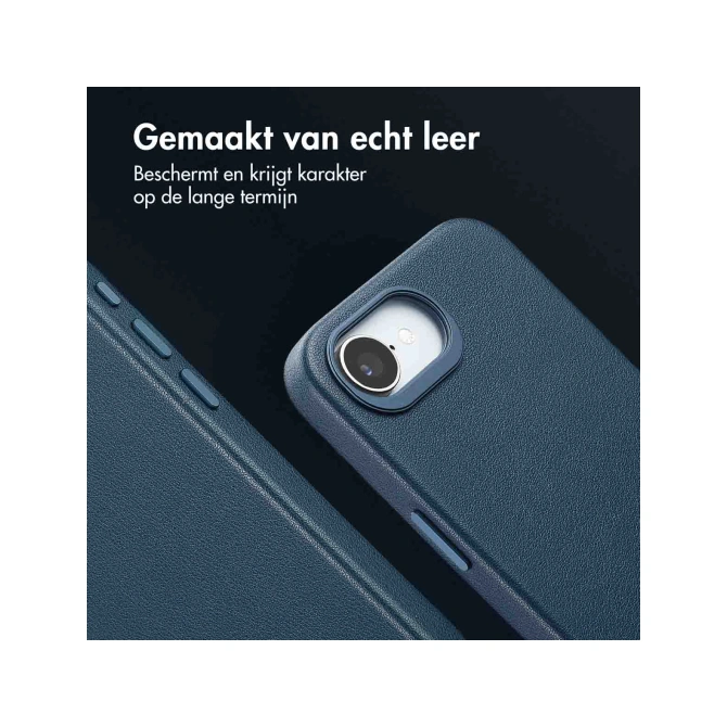 Accezz MagSafe Leather Backcover Apple iPhone 17e / 16e - Nightfall Blue