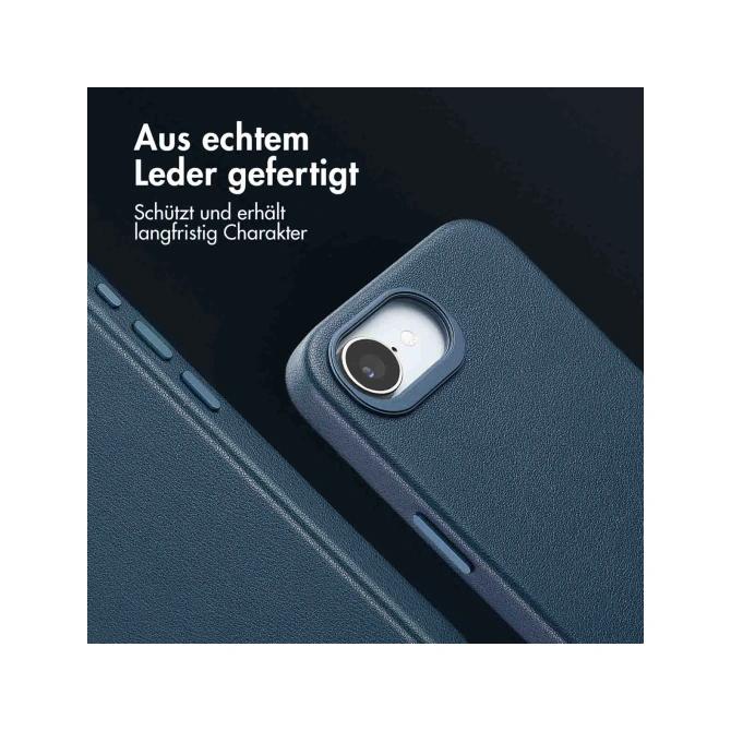 Accezz MagSafe Leather Backcover Apple iPhone 17e / 16e - Nightfall Blue