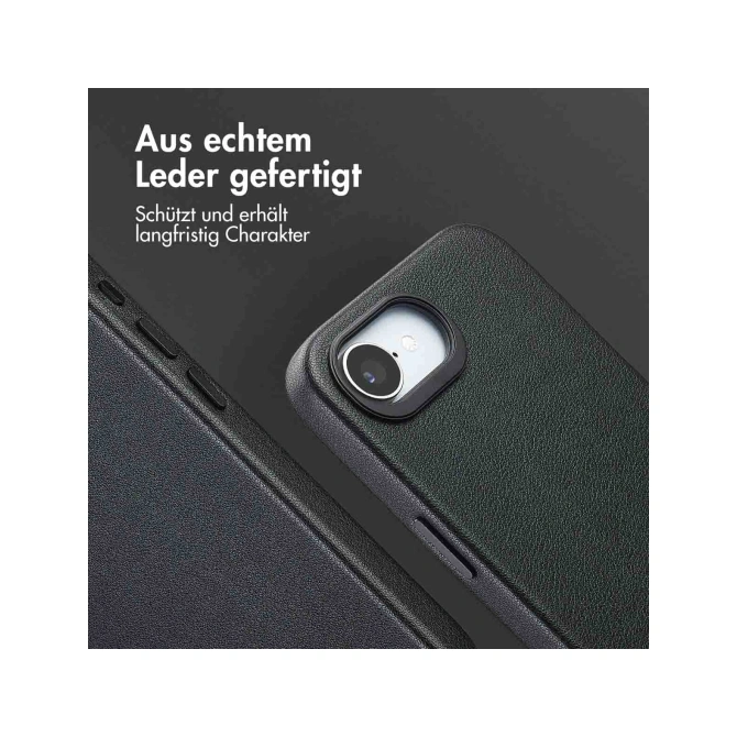 Accezz MagSafe Leather Backcover Apple iPhone 17e / 16e - Onyx Black