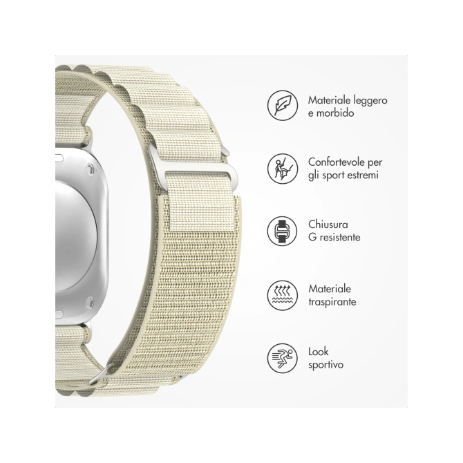 Accezz Nylon Alpine bandje Apple Watch | 38/40/41/42 mm - Sterrenlicht