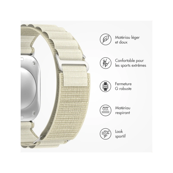 Accezz Nylon Alpine bandje Apple Watch | 38/40/41/42 mm - Sterrenlicht