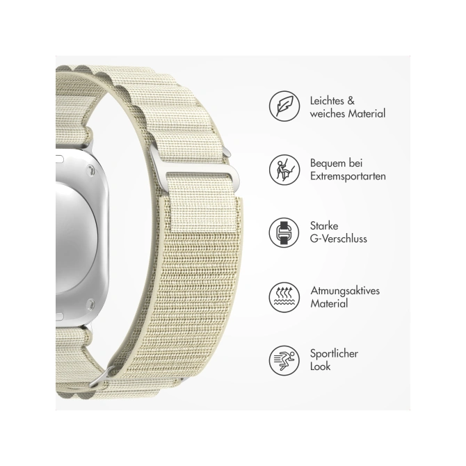 Accezz Nylon Alpine bandje Apple Watch | 38/40/41/42 mm - Sterrenlicht