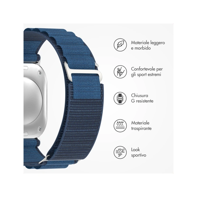 Accezz Nylon Alpine bandje Apple Watch | 44/45/46/49 mm - Dark Blue
