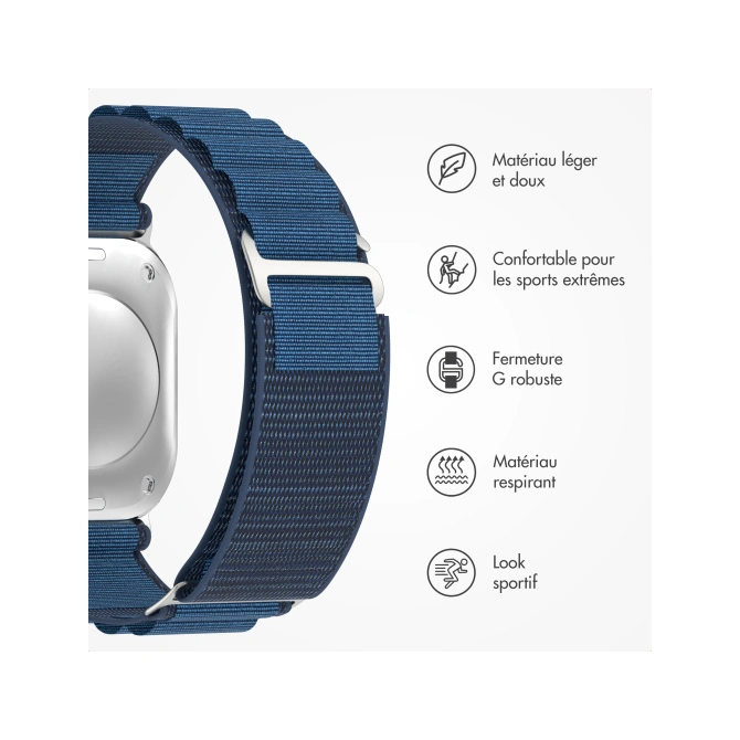 Accezz Nylon Alpine bandje Apple Watch | 44/45/46/49 mm - Dark Blue