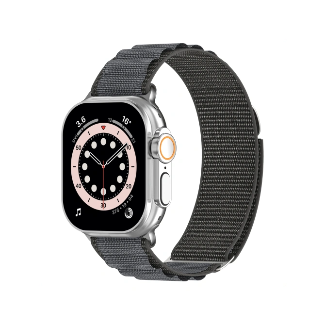 Accezz Nylon Alpine bandje Apple Watch | 44/45/46/49 mm - Dark Grey