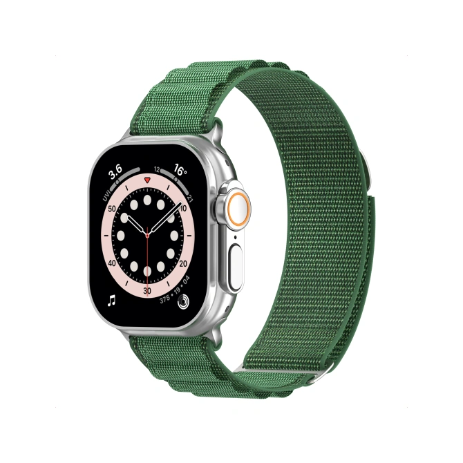 Accezz Nylon Alpine bandje Apple Watch | 44/45/46/49 mm - Olive Green