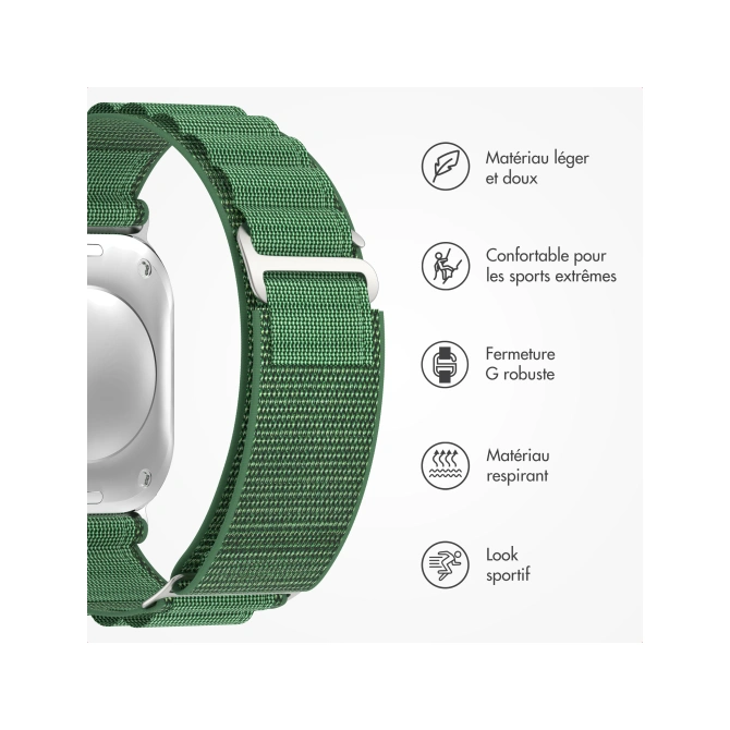 Accezz Nylon Alpine bandje Apple Watch | 44/45/46/49 mm - Olive Green