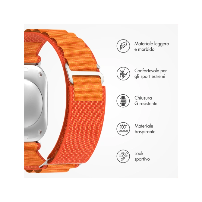 Accezz Nylon Alpine bandje Apple Watch | 44/45/46/49 mm - Oranje