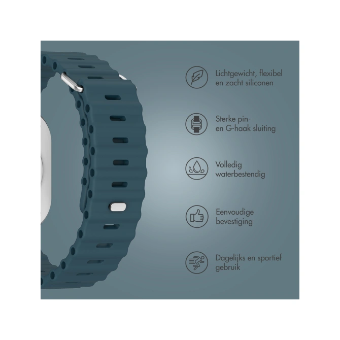Accezz Ocean bandje Apple Watch | 38/40/41/42 mm - Abyss Blue