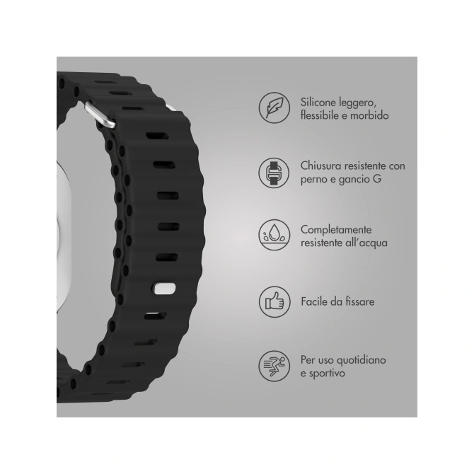 Accezz Ocean bandje Apple Watch | 38/40/41/42 mm - Zwart